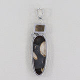 925 Silver Peanut Wood Jasper Pendant