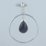 925 Sterling Silver Spectrolite Pendant