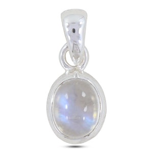 Rainbow Moonstone Silver Pendant