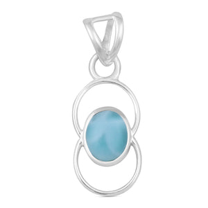 925 Sterling Silver Larimar Pendant