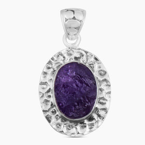 Raw Rose Quartz Gemstone Silver Pendants