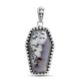 Natural Dendritic Opal Silver Pendant