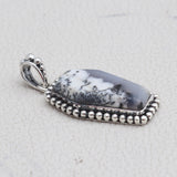 Natural Dendritic Opal Silver Pendant