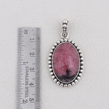 Rhodonite Gemstone Pendant Silver Pendant