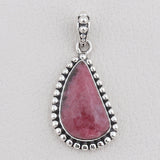 Rhodonite Gemstone Pendant Silver Pendant