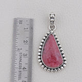 Rhodonite Gemstone Pendant Silver Pendant