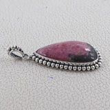 Rhodonite Gemstone Silver Pendant