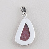 Rhodonite Gemstone Pendant Silver Pendant