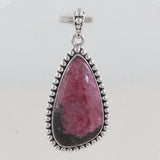 Rhodonite Gemstone Silver Pendant