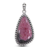 Rhodonite Gemstone Silver Pendant