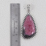 Rhodonite Gemstone Silver Pendant