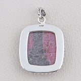 Rhodonite Gemstone Pendant Silver Pendant