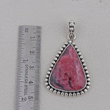 Rhodonite Gemstone Pendant Silver Pendant