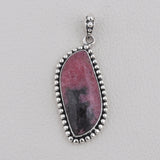 Rhodonite Gemstone Pendant Silver Pendant