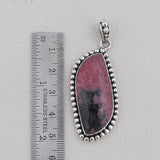 Rhodonite Gemstone Pendant Silver Pendant