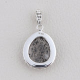 Black Dot Quartz Pendant 925 Sterling Silver