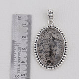 Black Dot Quartz Pendant 925 Sterling Silver