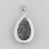 Black Dot Quartz Pendant 925 Sterling Silver