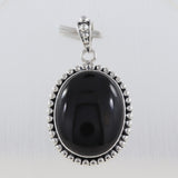 Black Onyx Gemstone 925 Sterling Silver Pendant