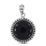 Black Onyx Gemstone 925 Sterling Silver Pendant