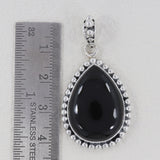 Black Onyx Gemstone 925 Sterling Silver Pendant