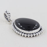 Black Onyx Gemstone 925 Sterling Silver Pendant