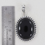 Black Onyx Gemstone 925 Sterling Silver Pendant