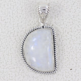 925 Silver Rainbow Moonstone Pendant