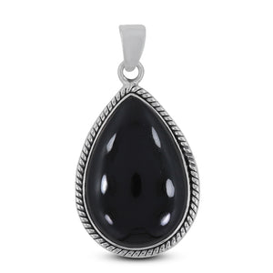 925 Sterling Silver Black Onyx Pendant