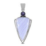 Azurite Quartz 925 Silver Pendant