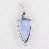 Azurite Quartz 925 Silver Pendant