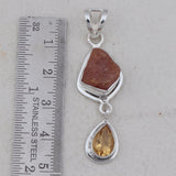 Raw Fanta Garnet Silver Pendants