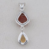 Raw Fanta Garnet Silver Pendants