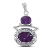 Raw Amethyst Silver Pendant