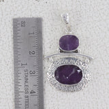 Raw Amethyst Silver Pendant