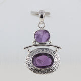 Raw Amethyst Silver Pendant