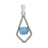 Natural Aquamarine Silver Pendant