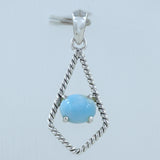 Natural Aquamarine Silver Pendant