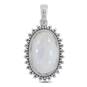 Rainbow Moonstone Silver Pendant