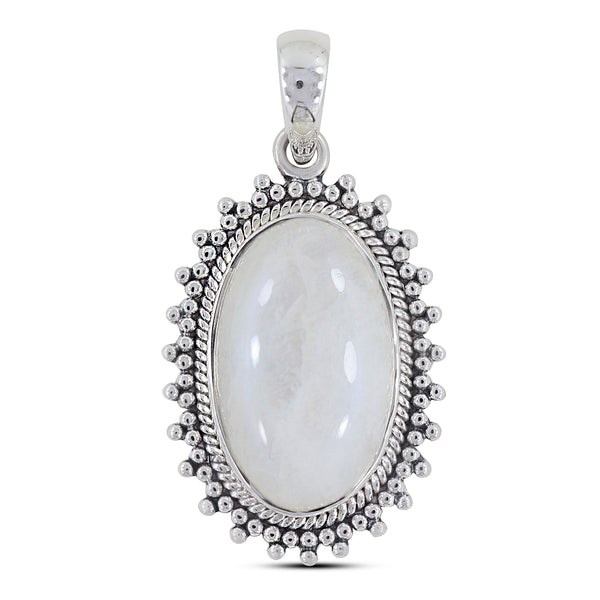 Rainbow Moonstone Silver Pendant
