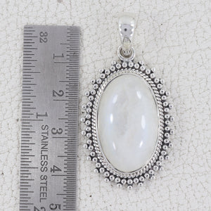 Rainbow Moonstone Silver Pendant