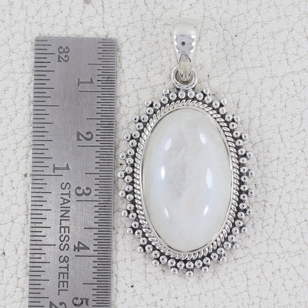 Rainbow Moonstone Silver Pendant