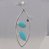 Natural Larimar Silver Pendant