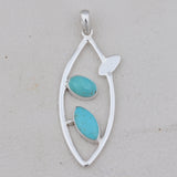 Natural Larimar Silver Pendant