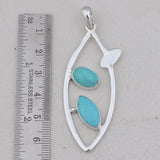 Natural Larimar Silver Pendant