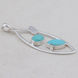 Natural Larimar Silver Pendant