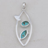 Natural Larimar Silver Pendant