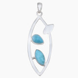 Natural Larimar Silver Pendants