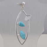 Natural Larimar Silver Pendant