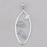 Natural Larimar Silver Pendant